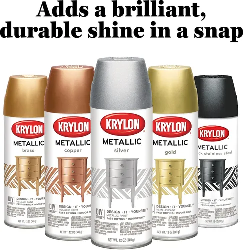 Miniatura 5 de Krylon K01406 Brilliant Aerosol, 11 onzas, acabado metálico plateado, a base de agua