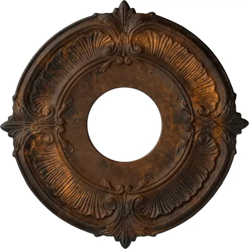 Miniatura 67 de Ekena Millwork CM12ATCGS Medallón de Techo Attica (Se Adapta a Doseles de hasta 3 1/2"), Pátina Verde Cobre Pintada a Mano