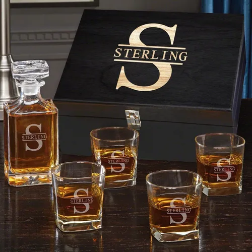 Miniatura 13 de Juego de decantador de whisky personalizado y vasos de whisky en caja hecha a mano