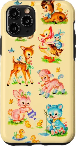 Miniatura 29 de Vintage Baby Animals Nursery 50's Retro Yellow Case for iPhone 17