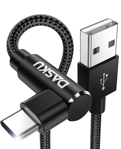 Miniatura 10 de Cable USB C a USB C de 90 grados, paquete de 2 cables de carga de 6 pies y 60 W, para iPhone 17 Pro Max, trenzado de ángulo recto largo tipo C, Negro