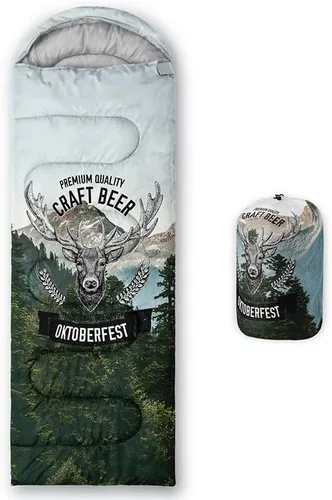 Miniatura 8 de Saco de dormir para adultos y niños, furgoneta de campamento de montaña verde, ligero, cálido, portátil, para interiores y exteriores, impermeable
