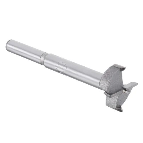 Forstner Broca - Broca de carburo de tungsteno de 0.98 pulgadas para muebles de madera, bisagra, carpintería, vástago redondo, gris