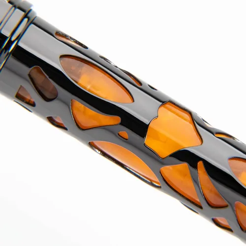 Miniatura 12 de Conklin Conklin Pen Company - Bolígrafo de punta redonda Endura Deco Crest en naranja con detalles de oro rosa, instrumento de escritura recargable