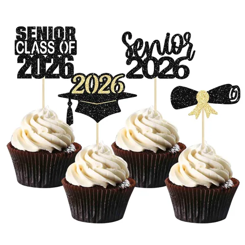 Miniatura 38 de Gyufise 1 decoración de pastel So Proud of You Black Glitter 2026 Decoración de pastel de fiesta de graduación You Did It, decoración de pastel