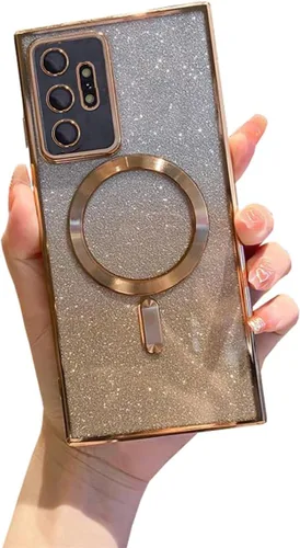 Miniatura 4 de Doowear Funda magnética con purpurina para Galaxy Note 10 + Plus, antiarañazos, a prueba de golpes, de lujo, plateada, transparente, protección