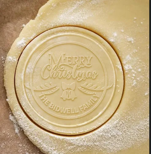 Miniatura 4 de Sello de galletas de Navidad personalizado 2025 con el apellido de tu familia, ideal para hornear y decoración navideña, regalo ideal
