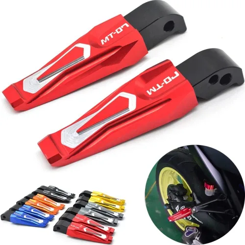 Miniatura 2 de Reposapiés CNC motocicleta Reposapiés Pedales Pedales Reposapiés Traseros Estriberas resto para Yam & aha MT-07 MT07 Mt 07 FZ07 FZ 07 2014 2015 2016
