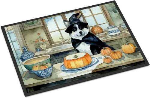 Miniatura 67 de Caroline's Treasures DAC1720MAT Affenpinscher - Tapete de otoño para cocina, con calabazas, 18 x 27 pulgadas, tapete para puerta delantera