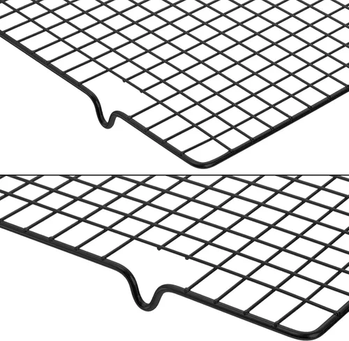 Miniatura 3 de Tebery Paquete de 2 Rejillas de Alambre Negro de Servicio Pesado para Cocinar Rejillas para Hornear, Rejilla Antiadherente de 16" x 10" para Hornear