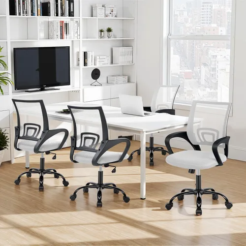 Miniatura 2 de BestOffice Silla de oficina ergonómica de malla para computadora, soporte lumbar, taburete ejecutivo ajustable, silla giratoria con ruedas