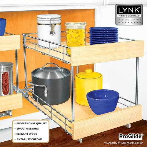 Miniatura 3 de LYNK PROFESSIONAL® SELECT™ Organizador de gabinete extraíble - 14" x 21" - Cajón deslizante para gabinetes de cocina - Estantes deslizantes