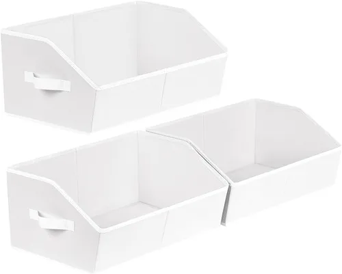 Miniatura 57 de Homsorout Organizador trapezoidal para armario, cestas grandes para organizar, caja de almacenamiento de tela para estantes, cubos de almacenamiento