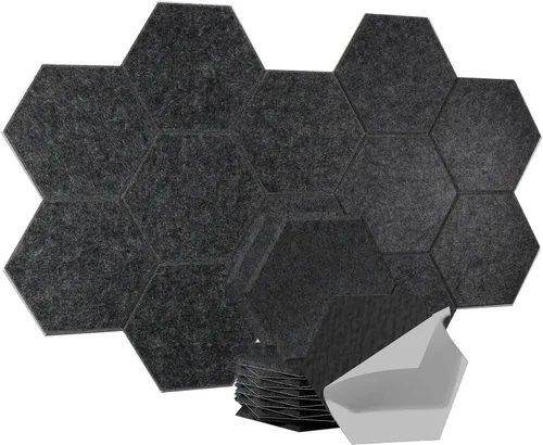 Miniatura 20 de Paneles acústicos, Magrowill, paquete de 12 paneles de pared insonorizados, paneles acústicos de alta densidad absorbentes de sonido