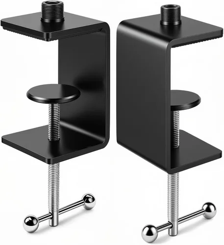 Miniatura 11 de Soportes de brida de podio de micrófono con almohadilla KB48 - Soportes de mesa de cuello de cisne para micrófono con roscas macho 5/8-27 3/8-16