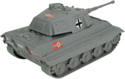 Miniatura 3 de BMC WWII Tanque de juguete gris alemán rey tigre a escala 1:32 para figuras de soldado de hombres del ejército de 2.126 in