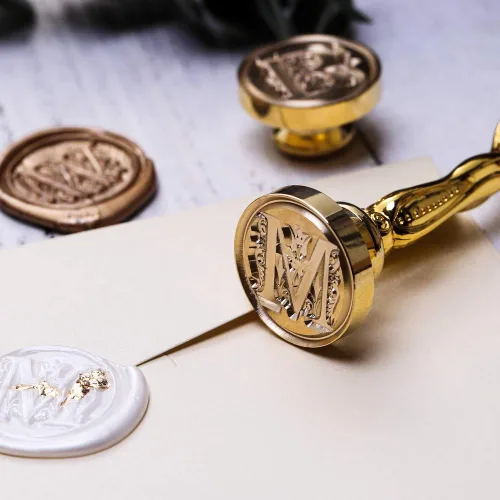 Miniatura 4 de Sello de cera de sellado con letra Y, sello de cera del alfabeto Lucky Goddness Y, dorado