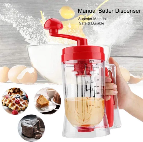 Miniatura 3 de Dispensador de masa, ABS manual de mano para panqueques magdalenas mezclador de masa dispensador licuadora máquina herramienta para hornear