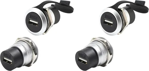 Miniatura 11 de PENGLIN Acoplador de montaje en panel USB 2.0, conector de paso USB, adaptador de extensión de mamparo hembra a hembra con tapón de agua/polvo
