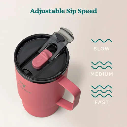 Miniatura 5 de REDUCE Hot1 - Taza aislante de acero inoxidable Hot1 de 18 onzas con tapa de ajuste de temperatura - Vacío de doble pared, compatible con portavasos