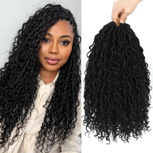 Miniatura 103 de Alicoco Goddess Locs Cabello de Ganchillo 12 Pulgadas 8 Paquetes Rastas Sintéticas de Ganchillo Para Mujeres Rastas Suaves Boho Pre-enrolladas River
