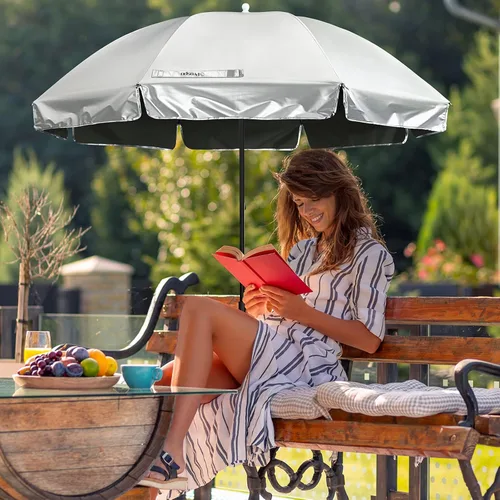 Miniatura 9 de Prospo Sombrilla para silla de playa con abrazadera ajustable universal, protección UV, sombrilla para exteriores, cochecitos, sillas de ruedas