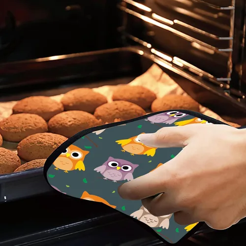 Miniatura 7 de Lindos soportes para ollas de búho de dibujos animados, 2 unidades para cocina, almohadillas calientes resistentes al calor para cocinar, asar a