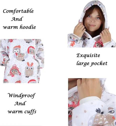 Miniatura 6 de Wearable Blanket Hoodie, Oversized Flannel Comfy Sweatshirt for Adults,Warm Cozy Hooded Body Blanket