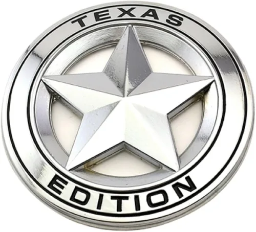 Miniatura 3 de Muzzys Juego de dos) Texas Edition Star Chrome y Black Round Emblema de escudo universal de 3 pulgadas para Tundra, Tacoma, F150, Silverado, Titán