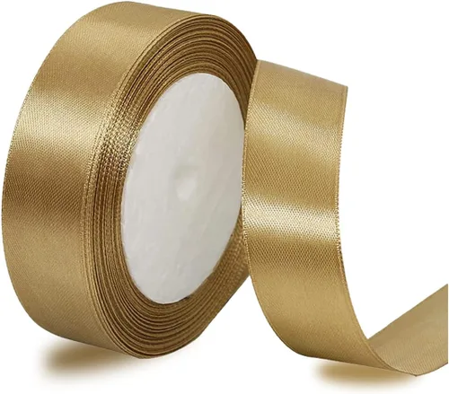 Miniatura 33 de Cinta de satén beige de 1 pulgada x 25 yardas, cinta de tela de color sólido para envoltura de regalos, manualidades, fabricación de lazos