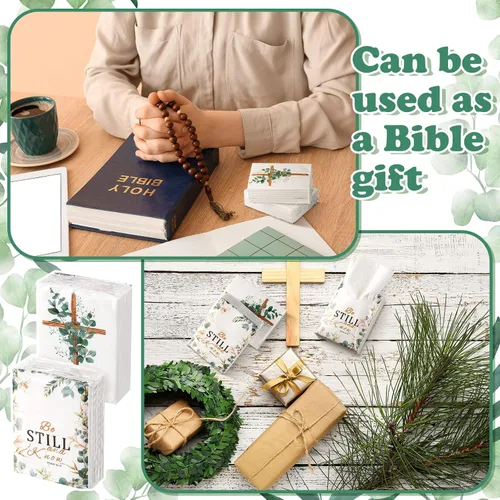 Miniatura 4 de Seajan Paquete de 120 pañuelos cristianos de bolsillo, regalos a granel de 4 capas con versículos de la Biblia, paquetes de viaje de pañuelos