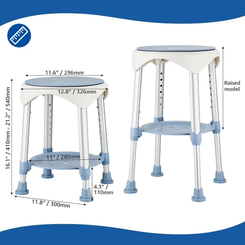 Miniatura 2 de Silla Taburete de Ducha para Interior de Ducha, Taburete de Plástico Pequeño de Esquina Mejorado para Adultos Mayores, Asiento Taburete de Ducha