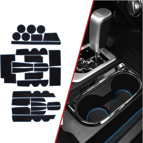 CupHolderHero Compatible con accesorios Toyota Tundra 2014-2021 - Insertos de portavasos antideslizantes antipolvo, tapetes para consola central,