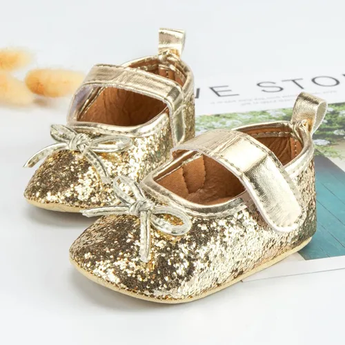 Miniatura 4 de Meckior Zapatos deportivos para bebé y niñas, suela suave, con lazo, princesa, vestido de boda, Mary Jane, planos, para recién nacidos, ligeros