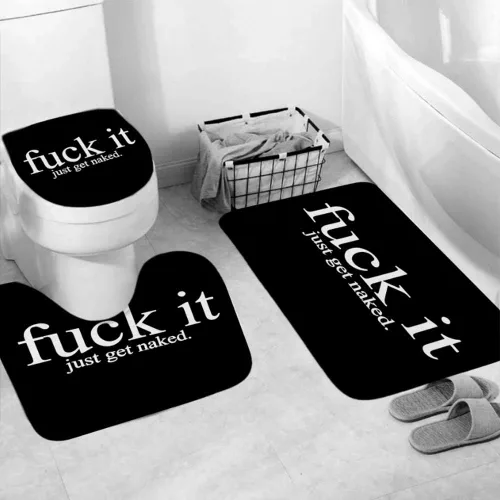 Miniatura 4 de Fuck It Cortina de ducha Get Naked, tela de poliéster, lavable a máquina, impermeable, decoración de baño, ojales de cobre reforzado, regalo, 12