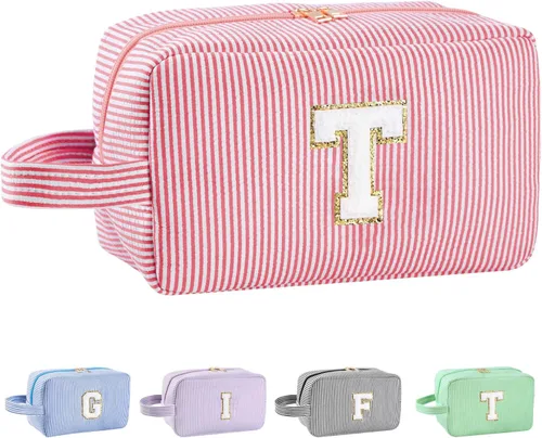 Miniatura 160 de Regalos personalizados para mujeres, bolsa de maquillaje con inicial, bolsa de maquillaje de viaje, bolsa de cosméticos, bolsa de artículos
