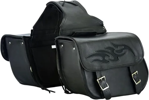 Dream Apparel Alforjas de Silla de Montar de Cuero de Piel Natural para Motocicleta, Alforjas Laterales Colgantes para Motocicleta para Honda Shadow