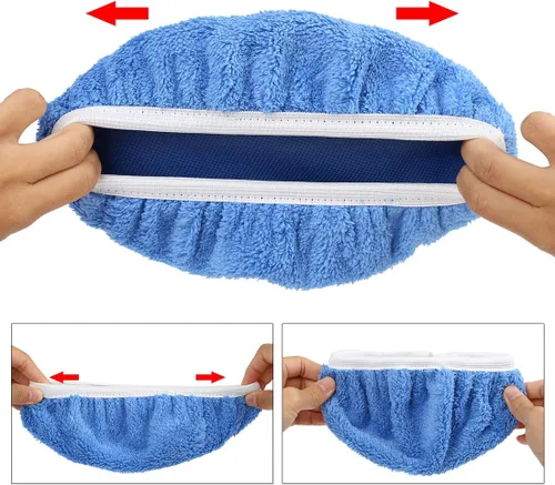 Miniatura 3 de X AUTOHAUX 5pcs 9-10 pulgadas azul cielo microfibra cera de coche pulido capó cubierta de almohadilla de pulido