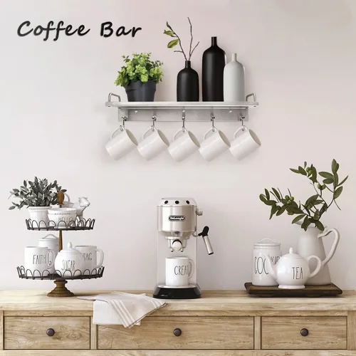 Miniatura 8 de Audmore Estante para utensilios de cocina, estante de especias con ganchos para montaje en pared, estante sobre la estufa, acero inoxidable, estante