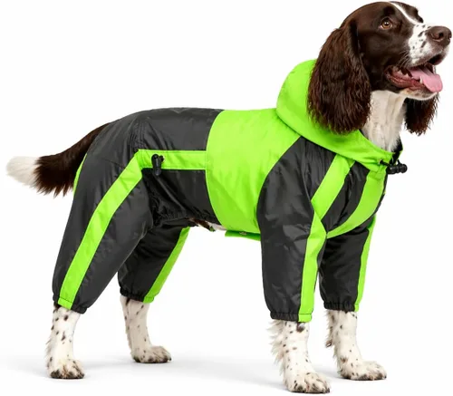 Miniatura 19 de Ropa para mascotas, ropa para perro, ropa para lluvia, nieve, impermeables, cuatro patas, impermeable para perros pequeños, medianos, grandes, Rojo