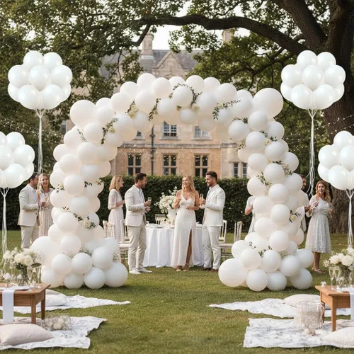 Miniatura 3 de TNWBA 100 globos blancos de 10 pulgadas, globos de látex para decoración de cumpleaños, boda, baby shower, fiesta