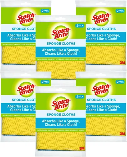 Miniatura 7 de Scotch-Brite Paños de esponja, toalla de cocina reutilizable que se absorbe como una esponja, toallitas aptas para lavavajillas que son ideales