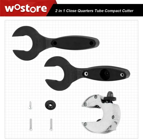 Miniatura 2 de Wostore Cortador de tubos de trinquete, 1/4"-7/8" OD (0.236-0.906 in) 2 en 1 con hoja de repuesto, agarre ergonómico para tubos de metal blando