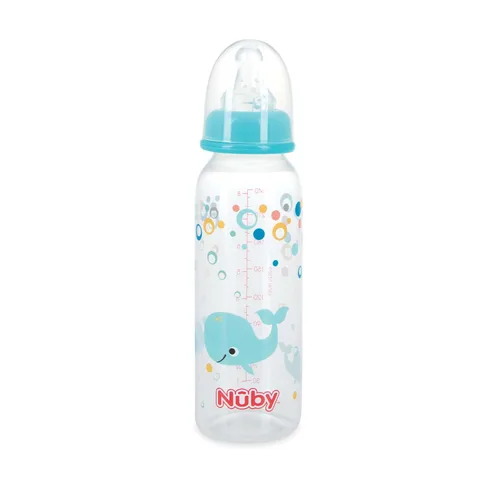 Miniatura 8 de Nuby Botella tintada de cuello estándar, 8 onzas, 1 paquete de 1 botella, los colores/patrones pueden variar