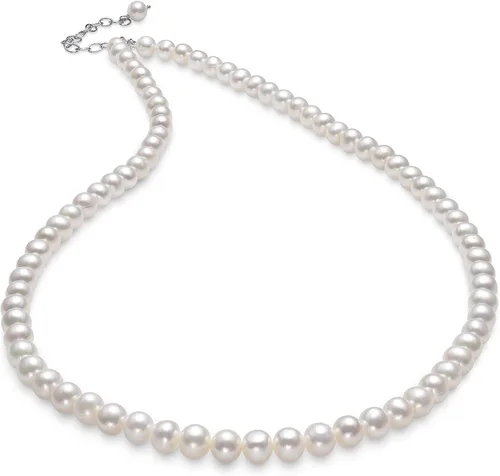 Miniatura 2 de Conjunto de perlas cultivadas de agua dulce para mujer con collar, pulsera y aretes, Perla, Perla
