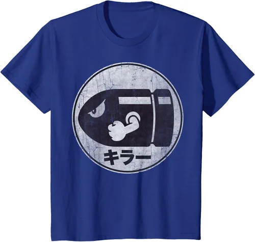 Miniatura 43 de Super Mario Camiseta con logotipo de Bullet Bill Distressed en Kanji