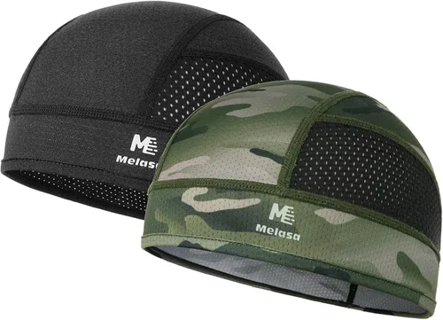 Miniatura 23 de MELASA Gorras de calavera refrescante, forro de malla ligera debajo del casco, ciclismo, motocicleta, casco duro para hombres y mujeres