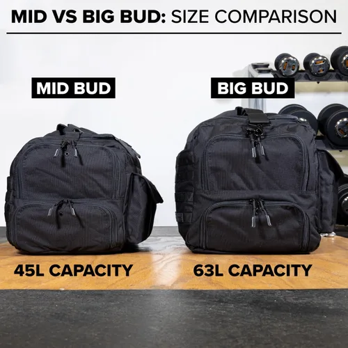 Miniatura 6 de Serious Steel Fitness Bolsa de gimnasio de nailon 1000D resistente (Mid BUD - Negro)
