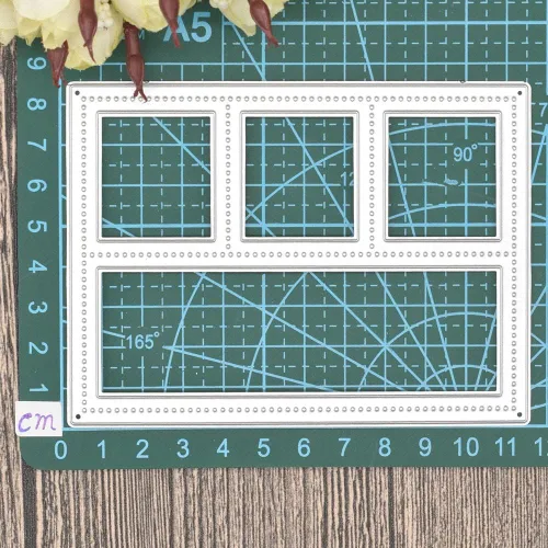 Miniatura 2 de Lapoo Troqueles de Corte de Metal de Fondos 3D con Marco para Álbumes de Recortes, Nuevos Troqueles de Corte DIY para Hacer Tarjetas de Álbum Marco