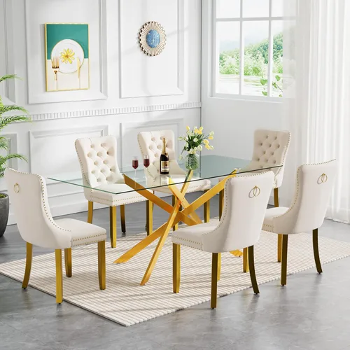 Miniatura 42 de HomVent Juego de mesa de comedor redonda de vidrio de 3 piezas, juego de mesa de comedor de vidrio templado para 2 mesas de cocina con 2 sillas